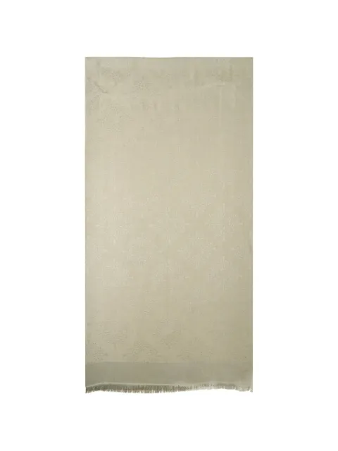 Mulberry logo-jacquard frayed-hem scarf