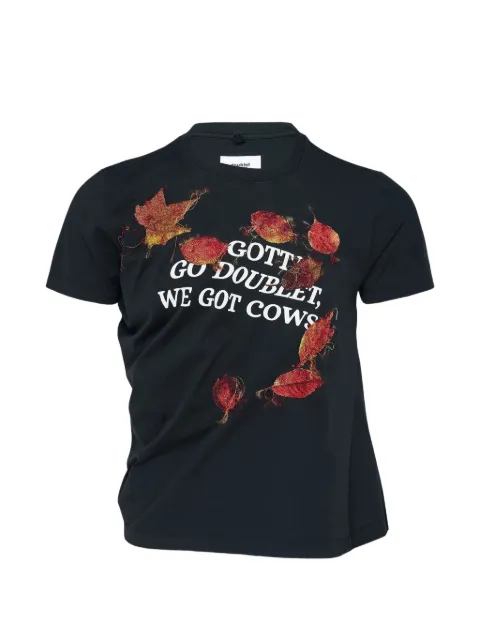 Doublet Twister leaf-embroidered T-shirt