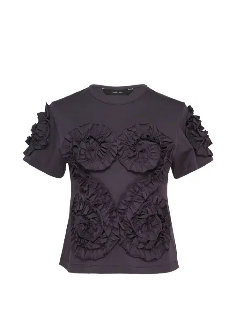 pushBUTTON ruffle-trimmed T-shirt