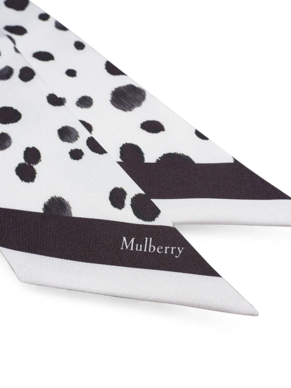 Mulberry Skinny sjaal met dalmatiër-print Wit