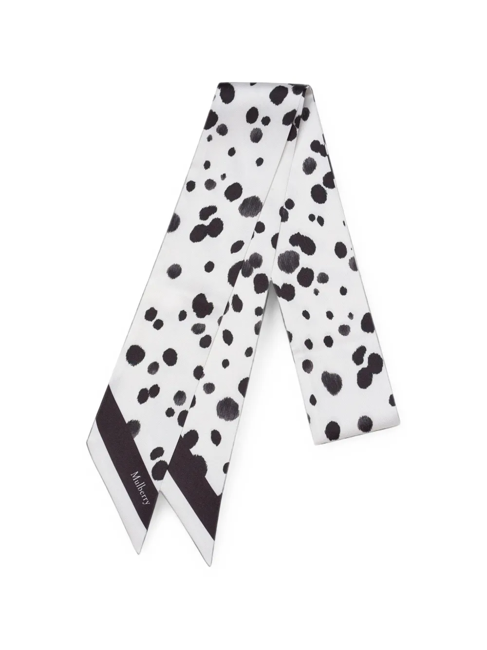 Mulberry Skinny sjaal met dalmatiër-print Wit