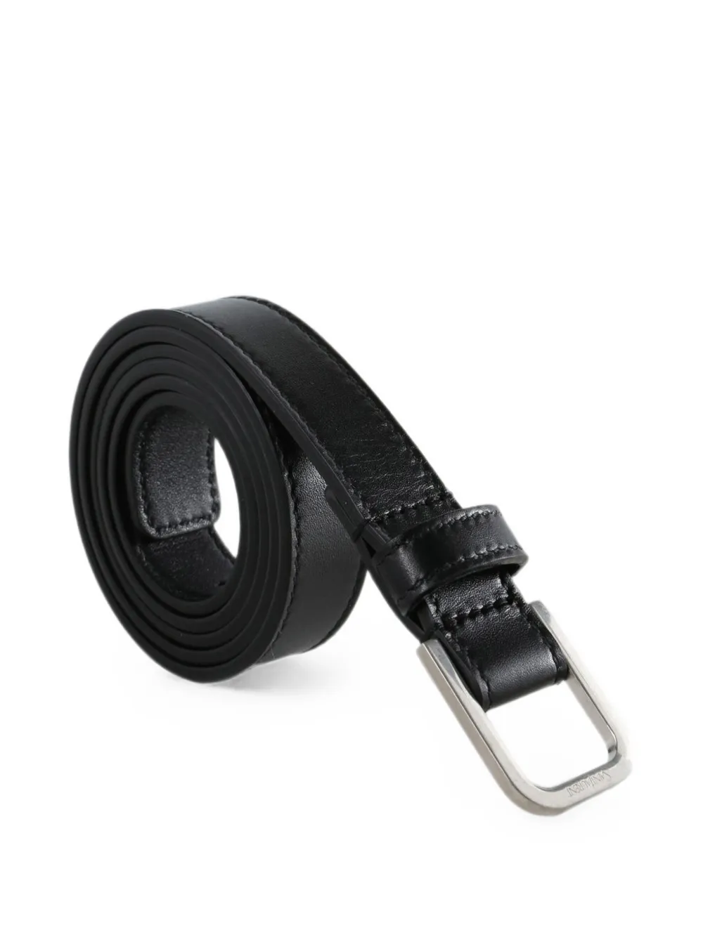 Saint Laurent minimal thin belt in smooth leather - Schwarz