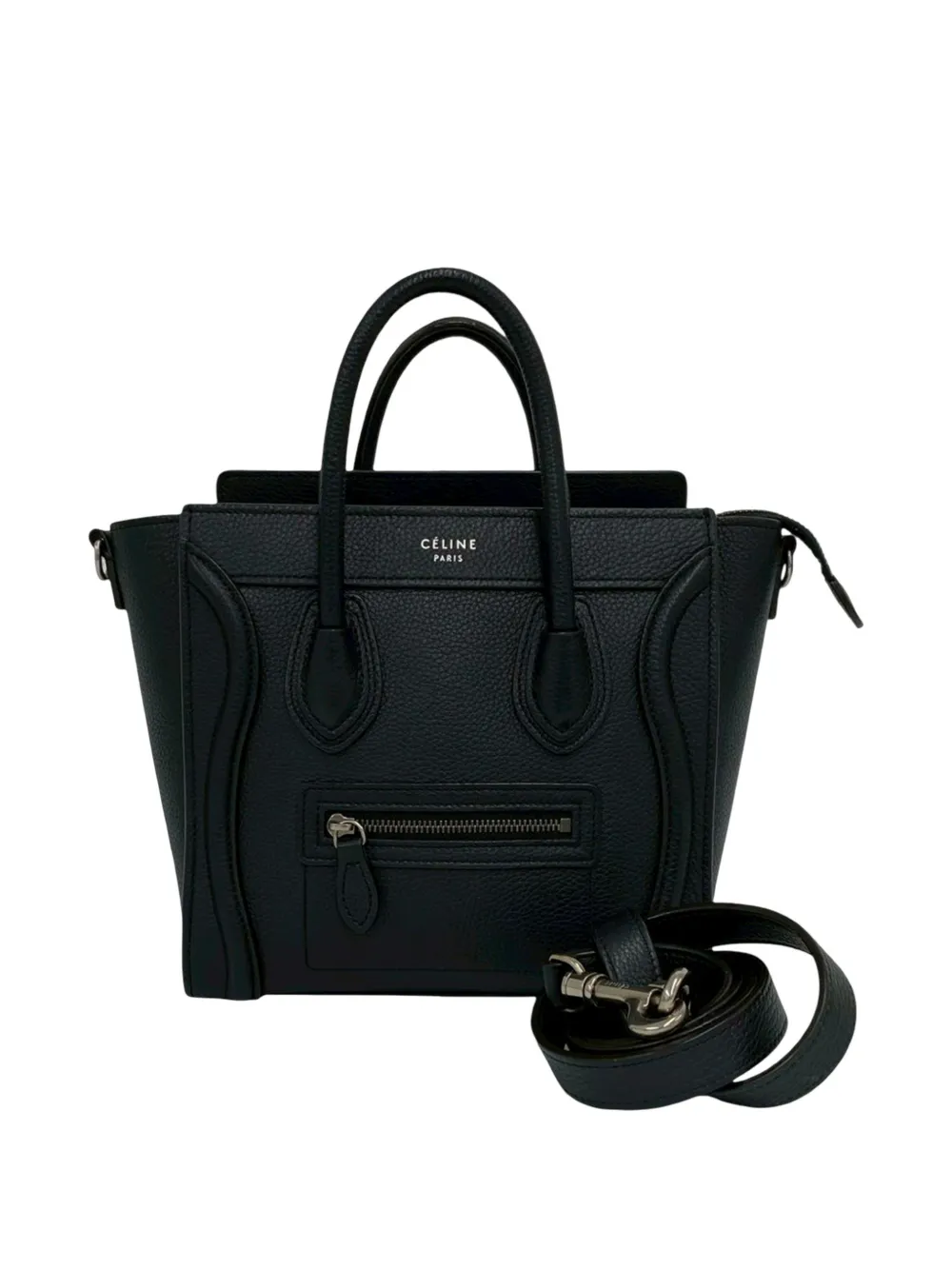 Celine Pre-Owned 2015 Nano Drummed Calfskin Luggage tote bag - Schwarz