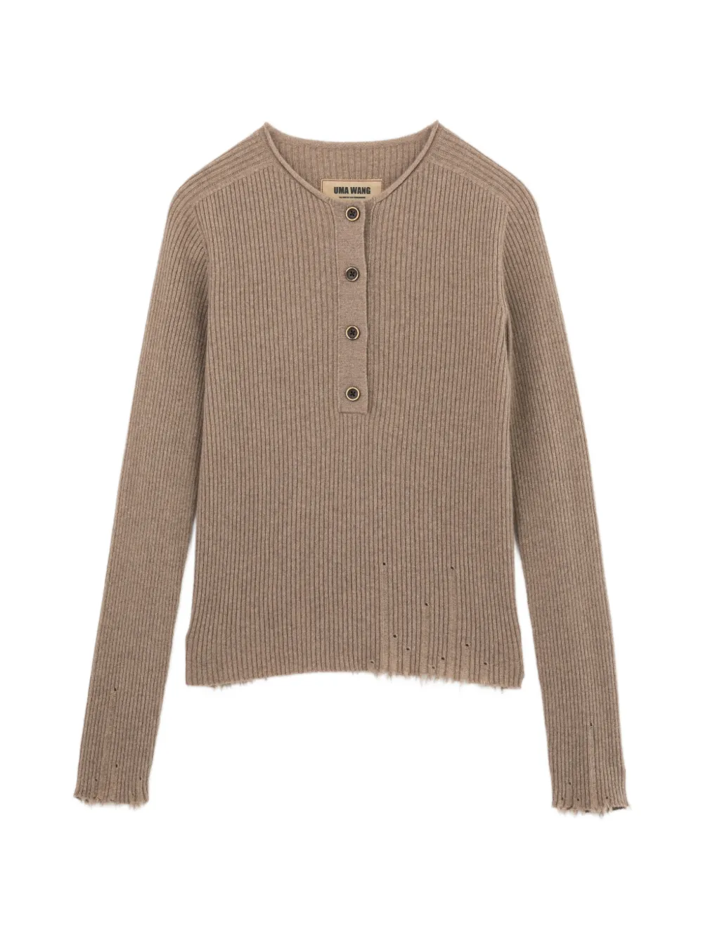 Uma Wang ribbed-knit distressed top