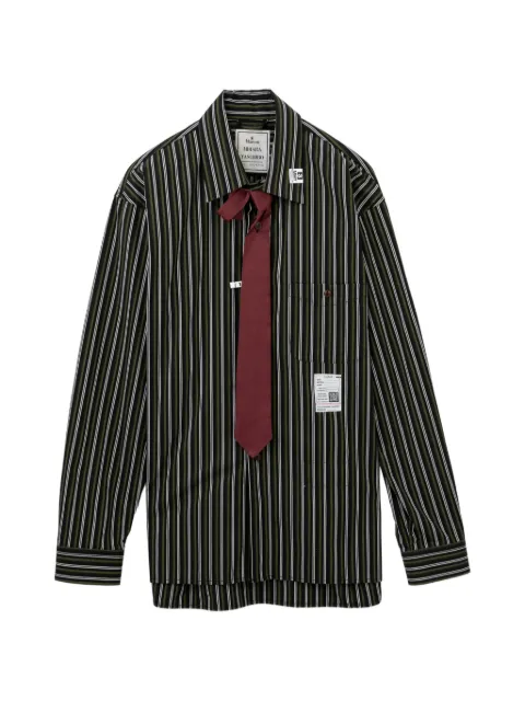 Maison MIHARA YASUHIRO camisa a rayas con detalle de lazo