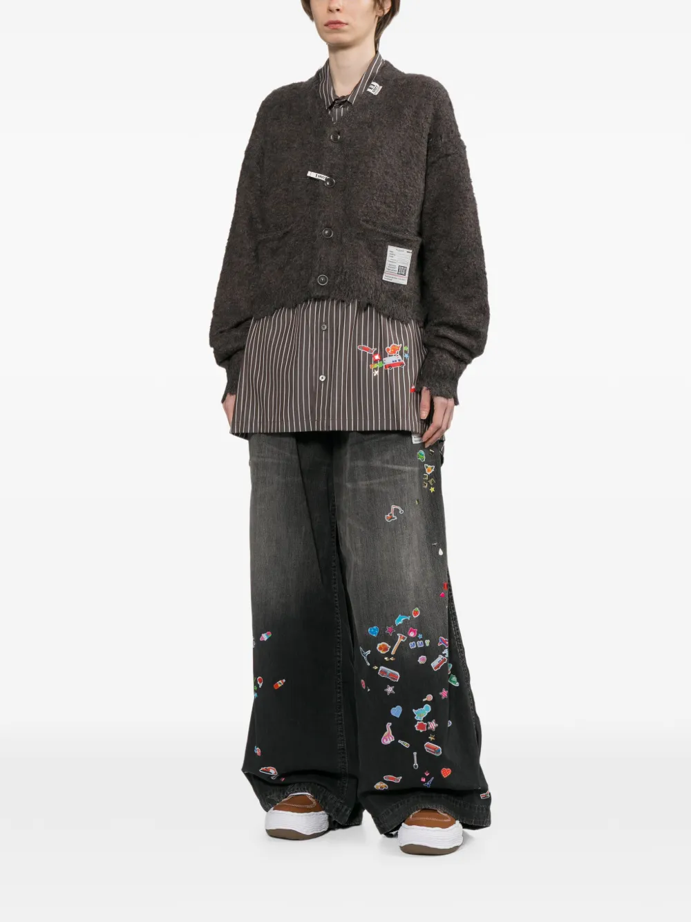 Maison MIHARA YASUHIRO Gerafelde trui Bruin