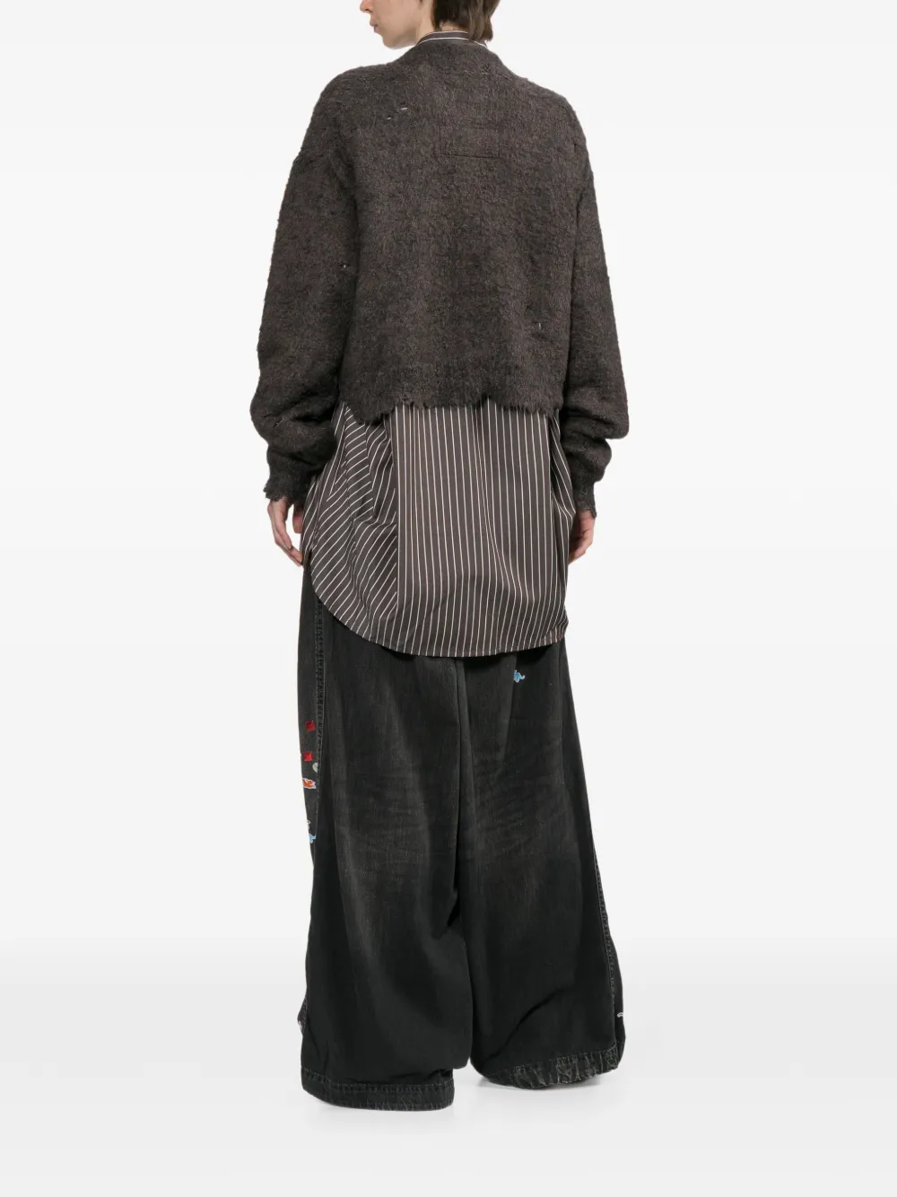 Maison MIHARA YASUHIRO Gerafelde trui Bruin
