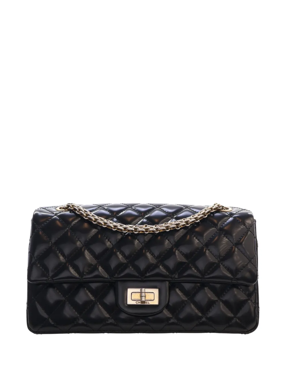 CHANEL Pre-Owned 2008-2009 Quilted Glazed Calfskin Reissue 2.55 Accordion Flap 225 shoulder bag - Schwarz