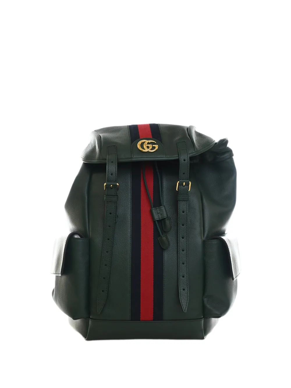 Gucci Pre-Owned 2019-2020 Large Calfskin Web Ophidia backpack - Verde