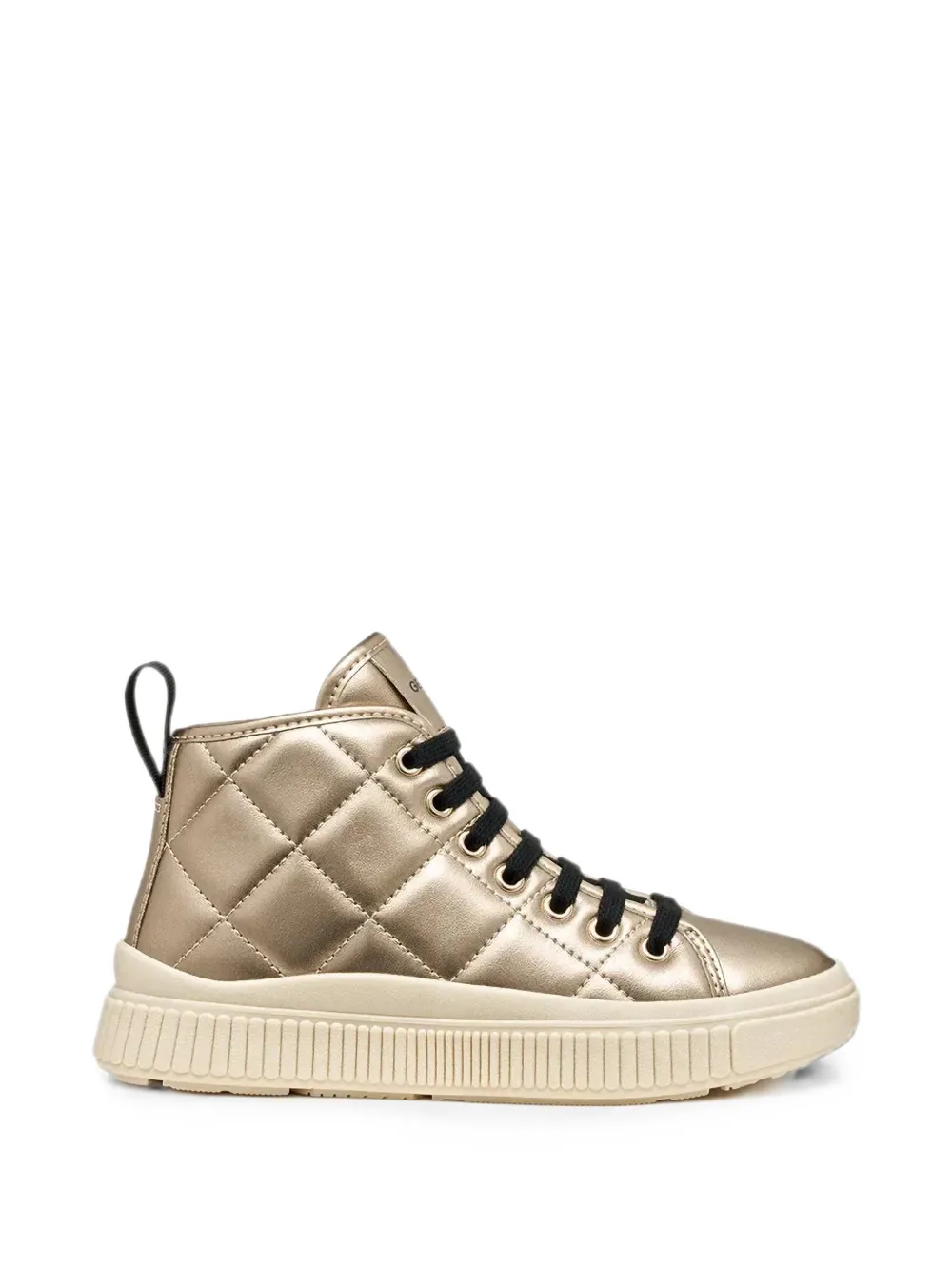 Geox Kids Laquinny quilted high-top sneakers Goud