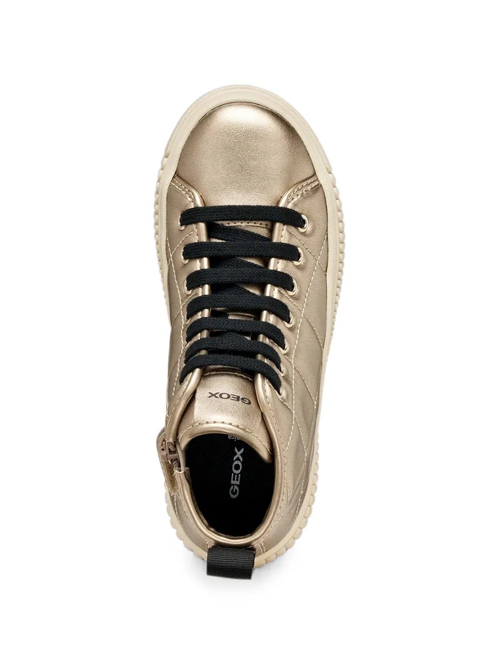 Geox Kids Laquinny quilted high-top sneakers Goud