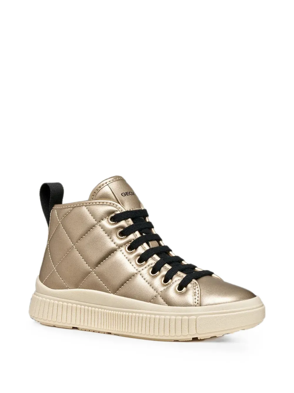 Geox Kids Laquinny quilted high-top sneakers Goud