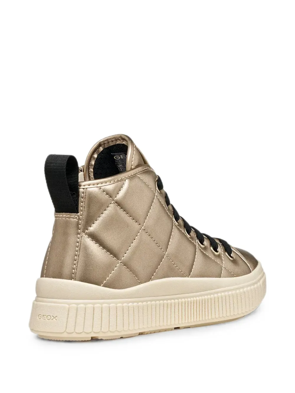 Geox Kids Laquinny quilted high-top sneakers Goud