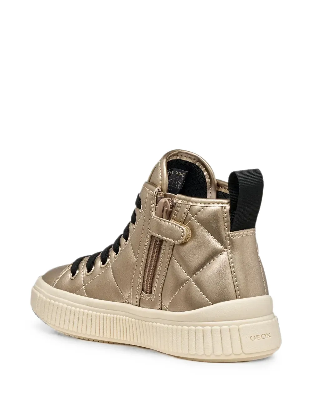 Geox Kids Laquinny quilted high-top sneakers Goud