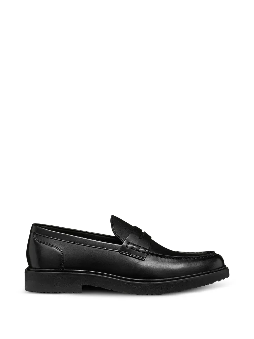 Geox leather penny-slot loafers Zwart