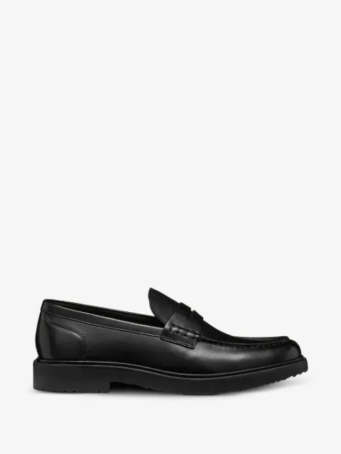 Geox leather penny-slot loafers