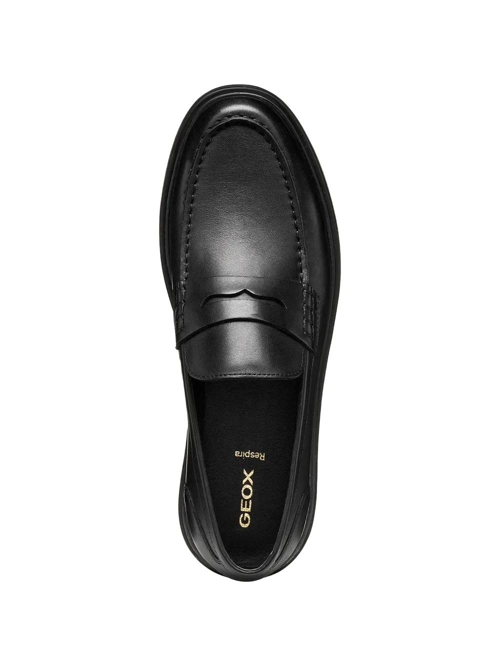 Geox leather penny-slot loafers Zwart