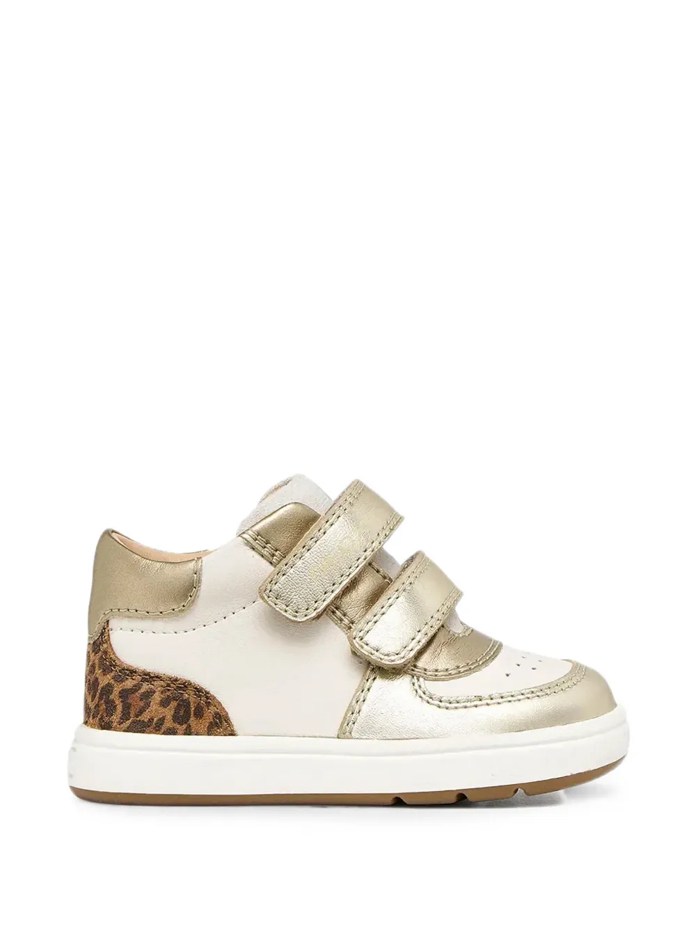 Geox Kids Biglia leopard-print touch-strap sneakers Beige