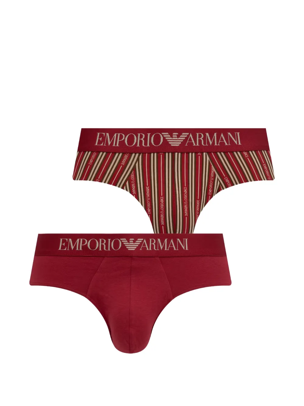 Emporio Armani logo-waistband briefs (set of two) - Rot
