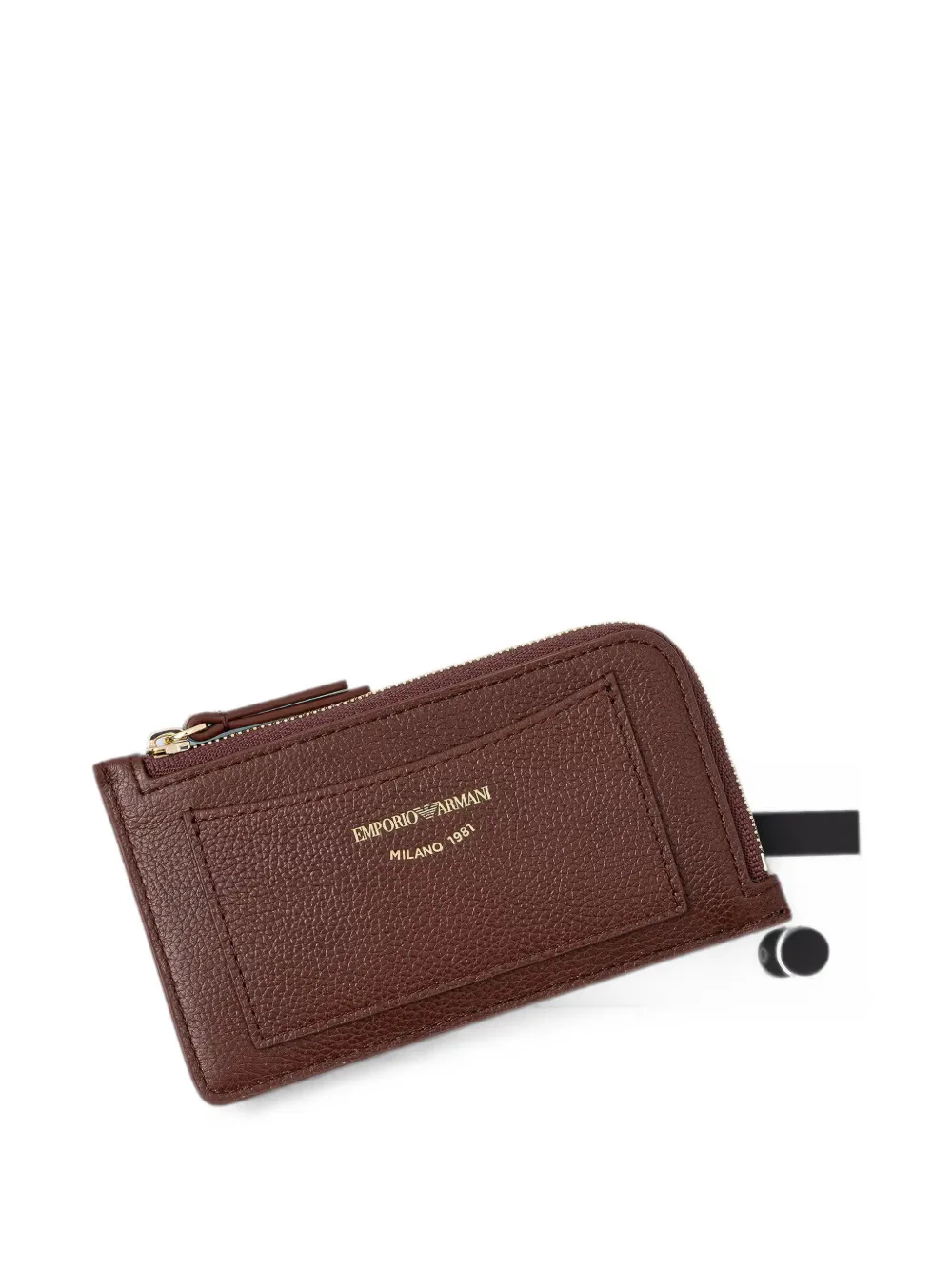Emporio Armani Leren portemonnee Bruin