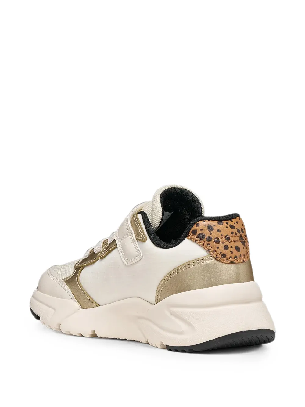 Geox Kids Loftus sneakers met klittenband en dierenprint Beige