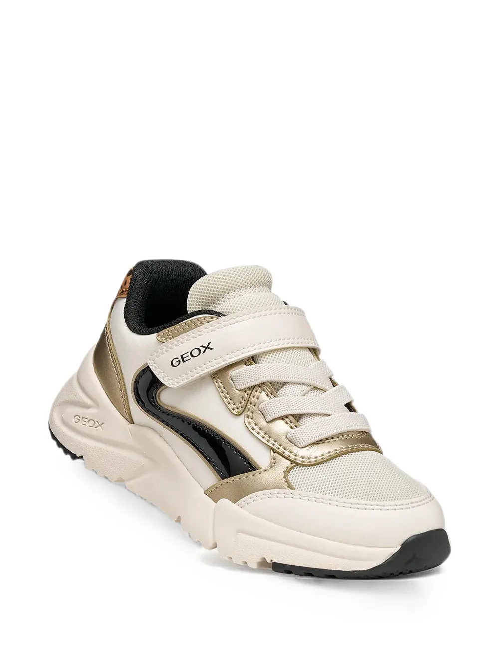 Geox Kids Loftus sneakers met klittenband en dierenprint Beige