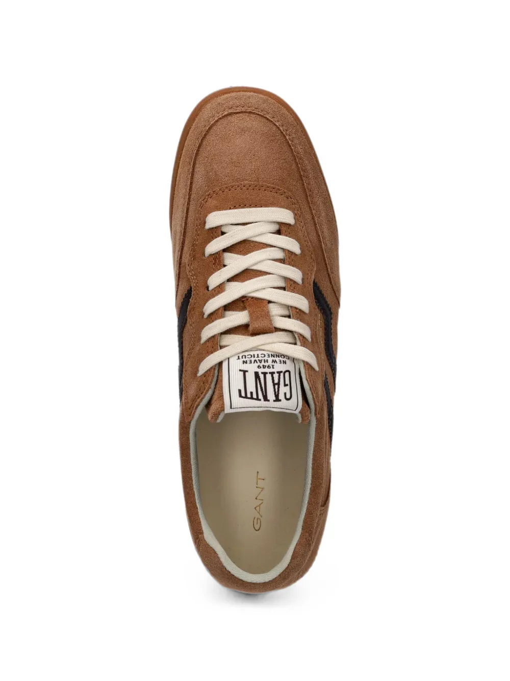 Gant Beylana suède sneakers met logo-patch Bruin