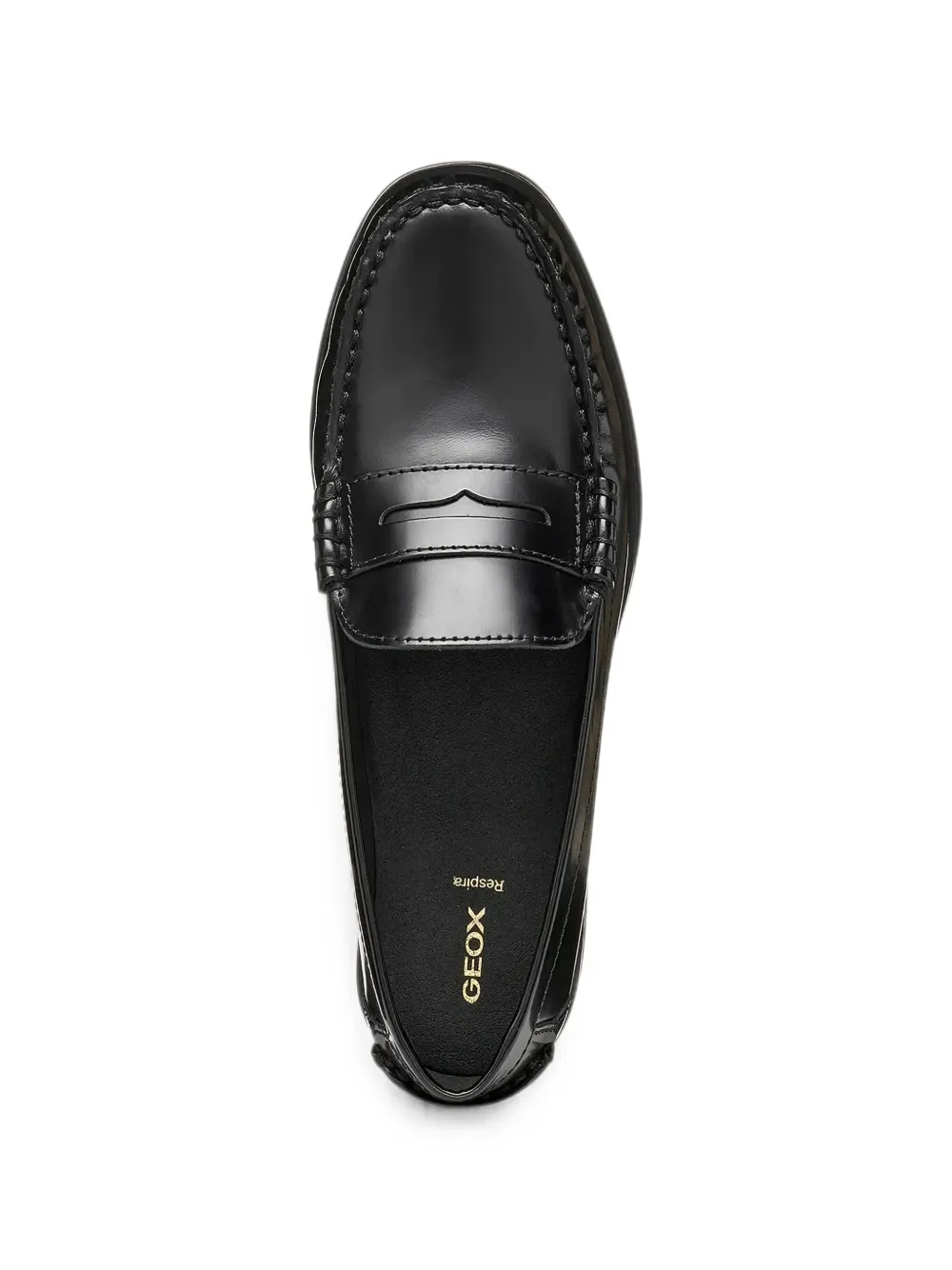 Geox Noemen polished-finish penny loafers Zwart