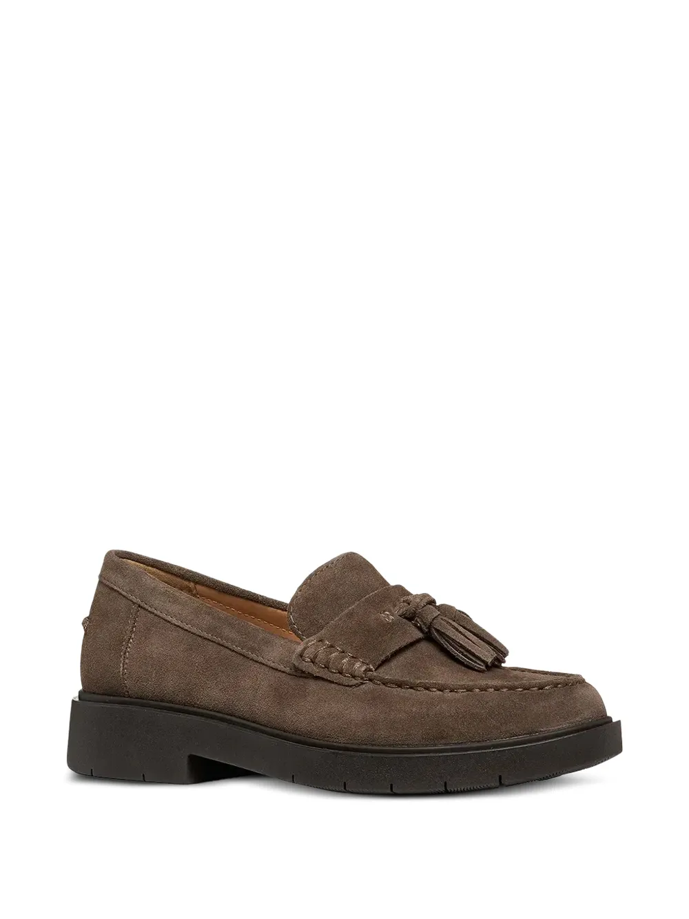 Geox Spherica suède loafers met kwastje Bruin