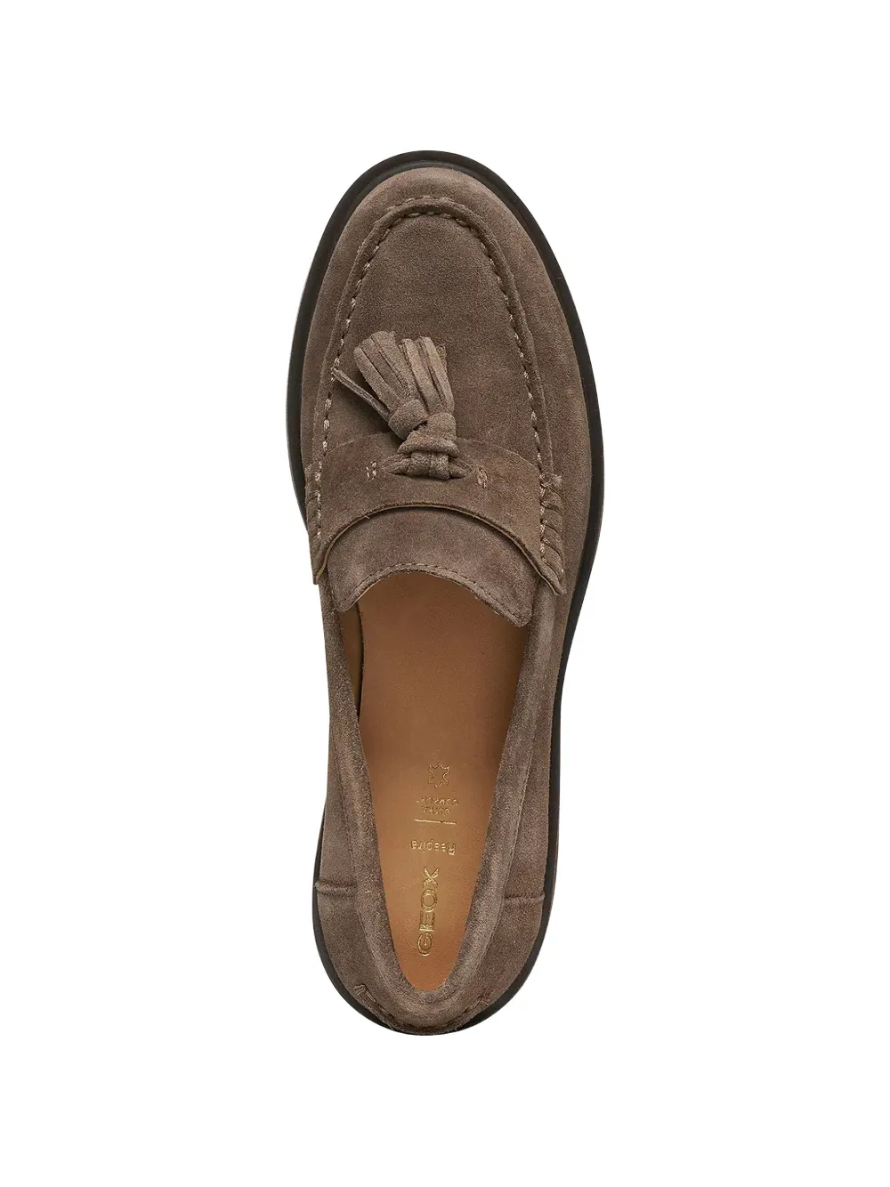 Geox Spherica suède loafers met kwastje Bruin