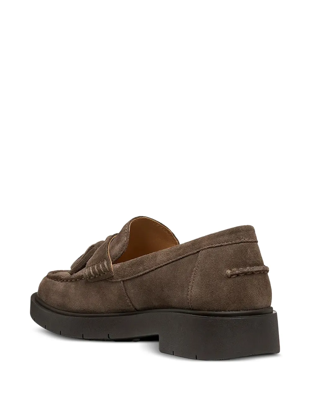 Geox Spherica suède loafers met kwastje Bruin