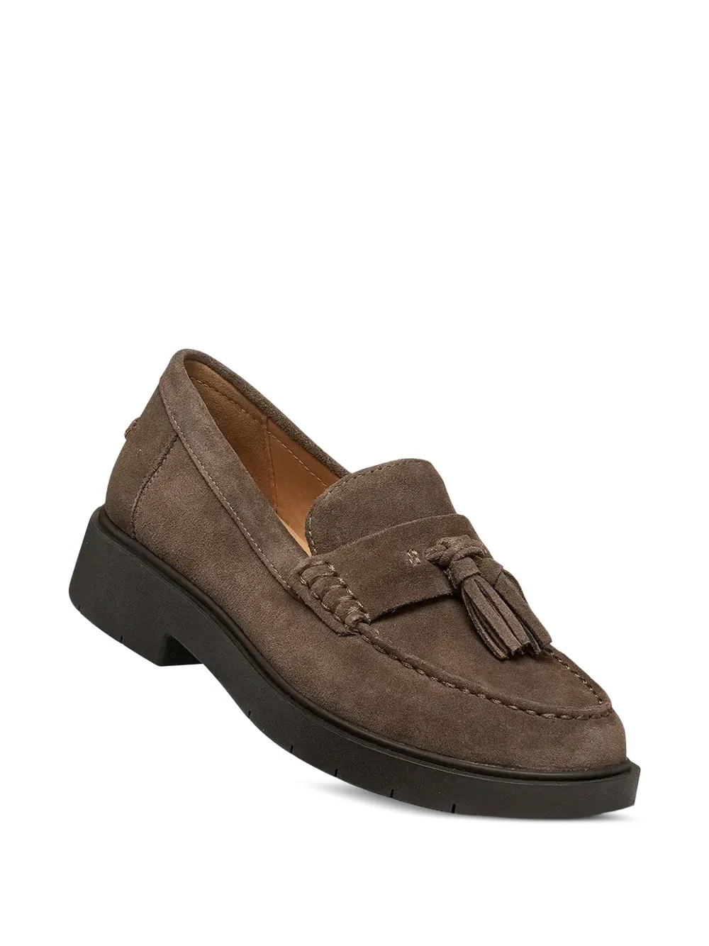 Geox Spherica suède loafers met kwastje Bruin
