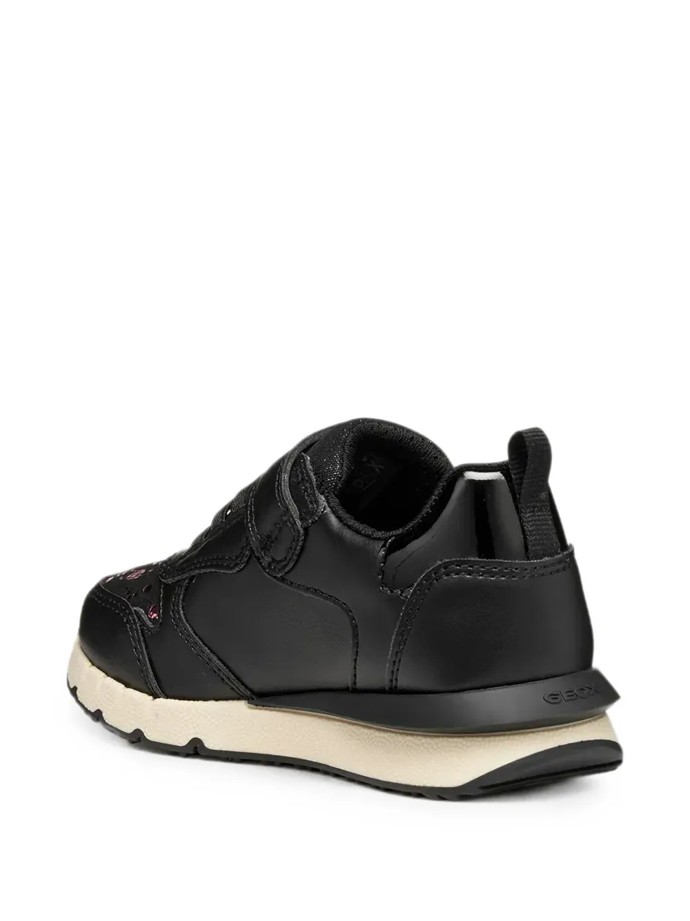 Geox Kids Fastics sneakers met metallic-print en klittenband Zwart