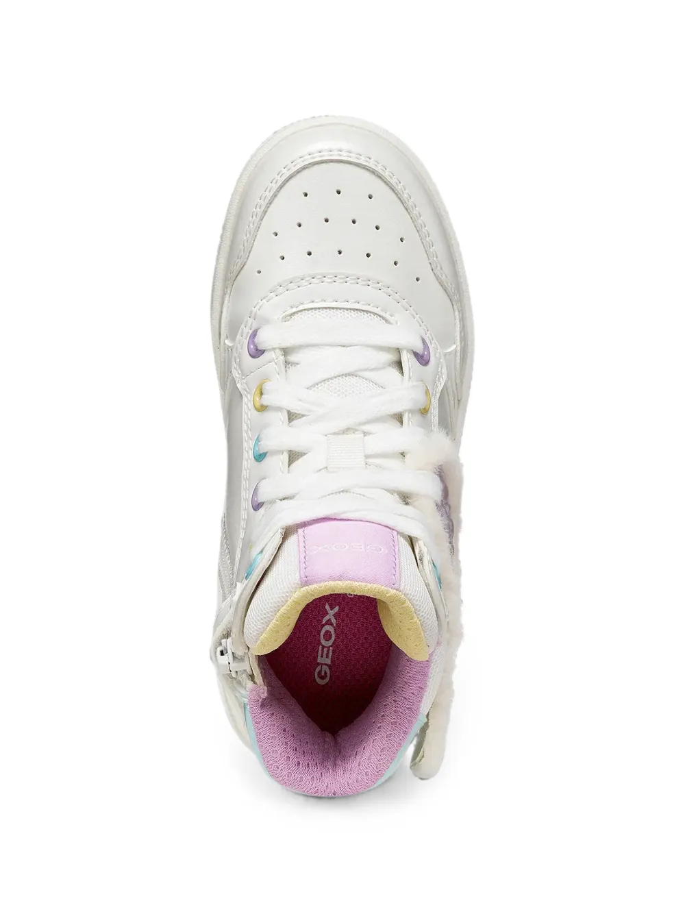 Geox Kids High-top sneakers met vleugelpatch Wit