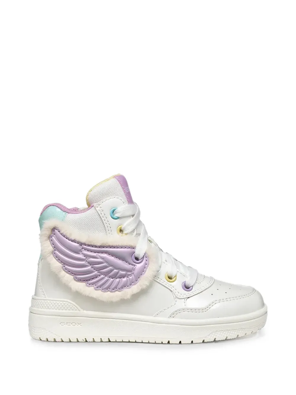 Geox Kids wing-patch high-top sneakers - Bianco