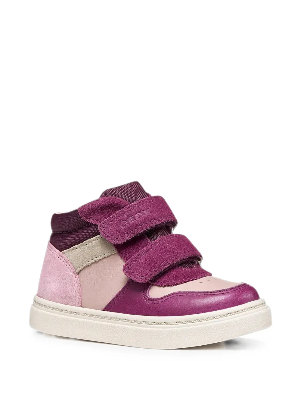 Geox Kids Nashik touch-strap colour-block sneakers Paars