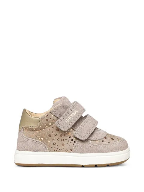 Geox Kids Biglia metallic-effect touch-strap sneakers