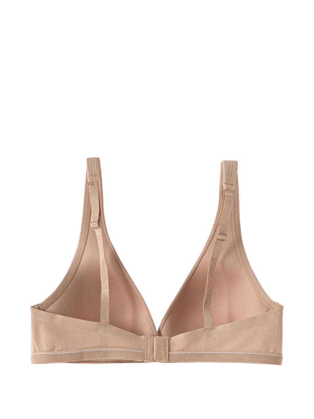 Emporio Armani Katoenen triangel bh met geborduurd logo Beige