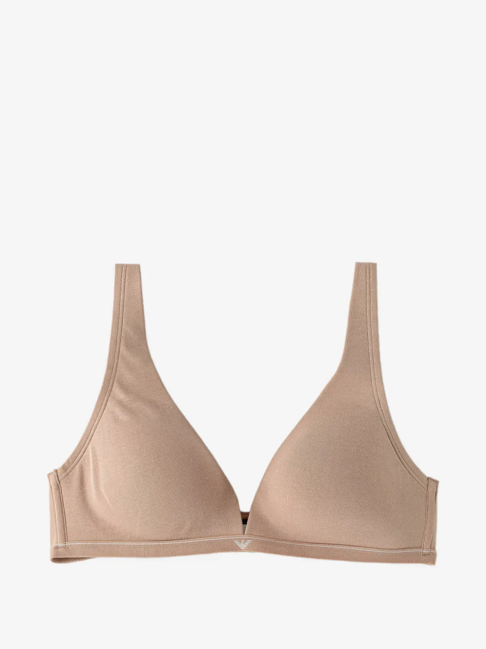 padded wireless cotton jersey bralette with a logo band - Image 1