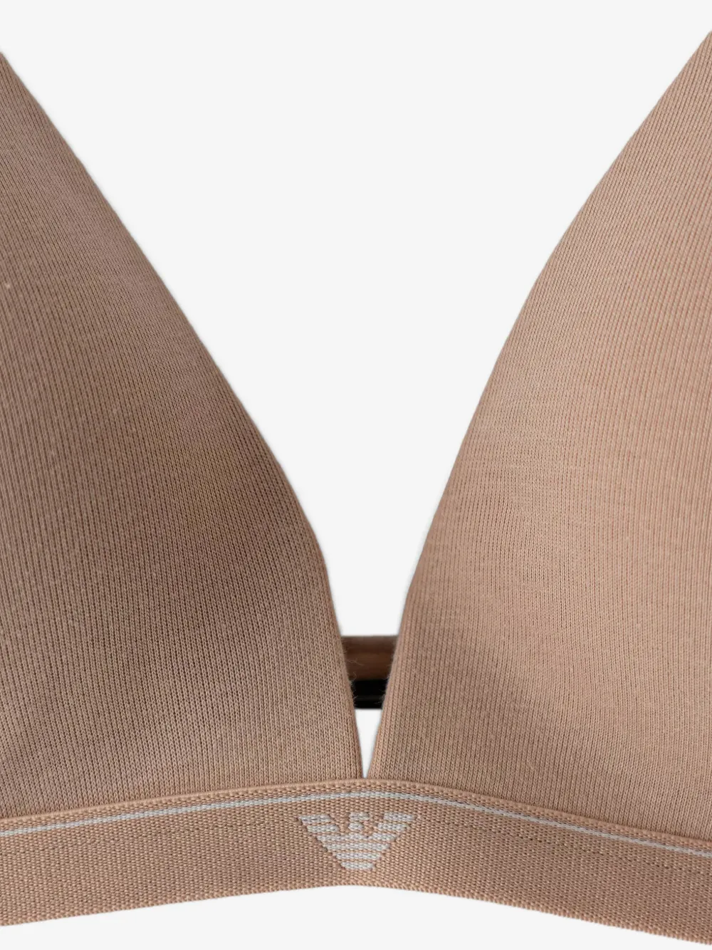 padded wireless cotton jersey bralette with a logo band — Image 3