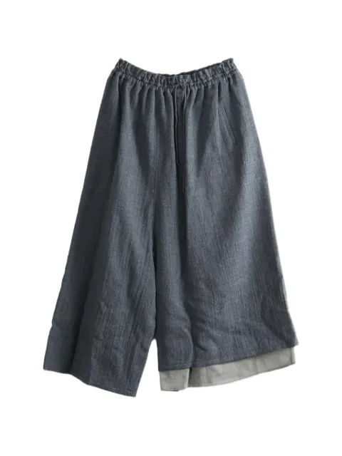 Y's drawstring layered trousers