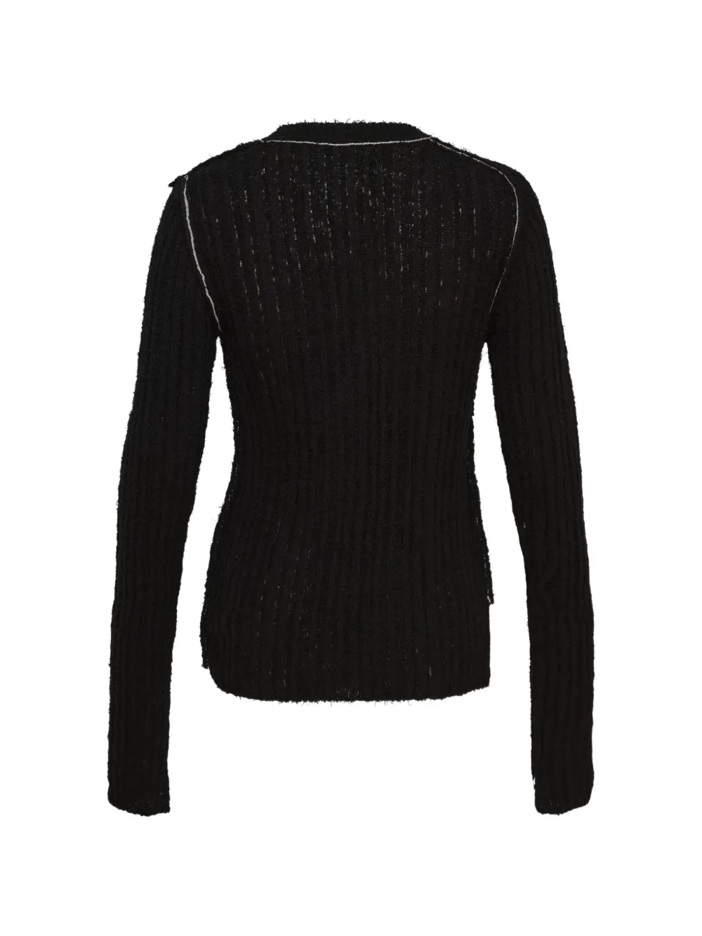Y's Asymmetrisch ribgebreid vest Zwart