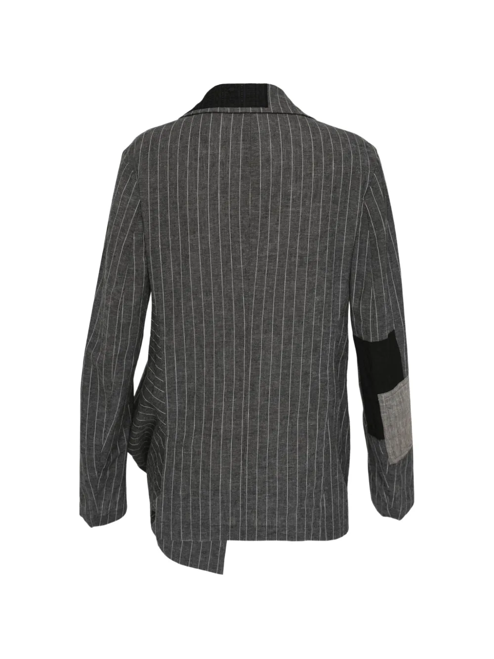 Y's Blazer met krijtstreep en patchwork Grijs