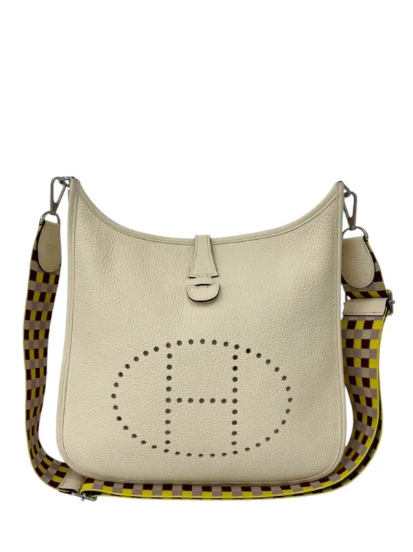 Hermès Pre-owned 2022 Clemence Evelyne Amazone PM Crossbody Bag in Brown