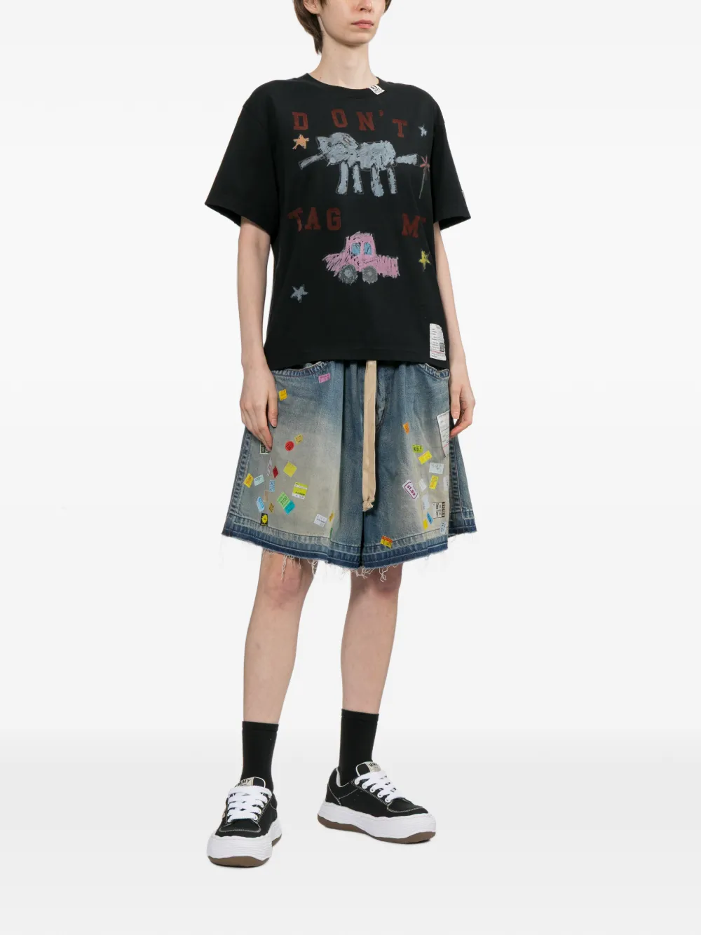 Maison MIHARA YASUHIRO Kid Doodle T-shirt met print Zwart