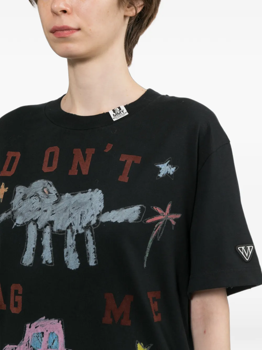 Maison MIHARA YASUHIRO Kid Doodle T-shirt met print Zwart