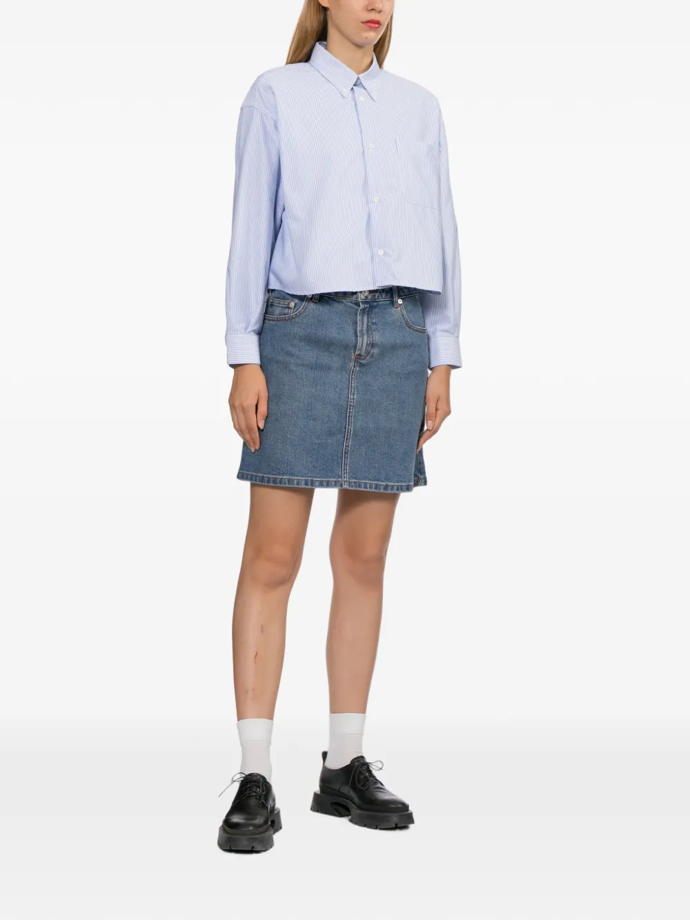A.P.C. Gestreept shirt Blauw