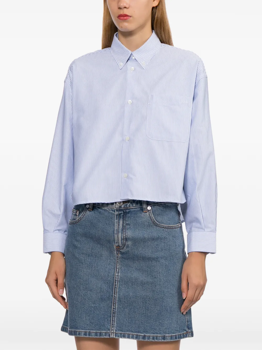A.P.C. Gestreept shirt Blauw
