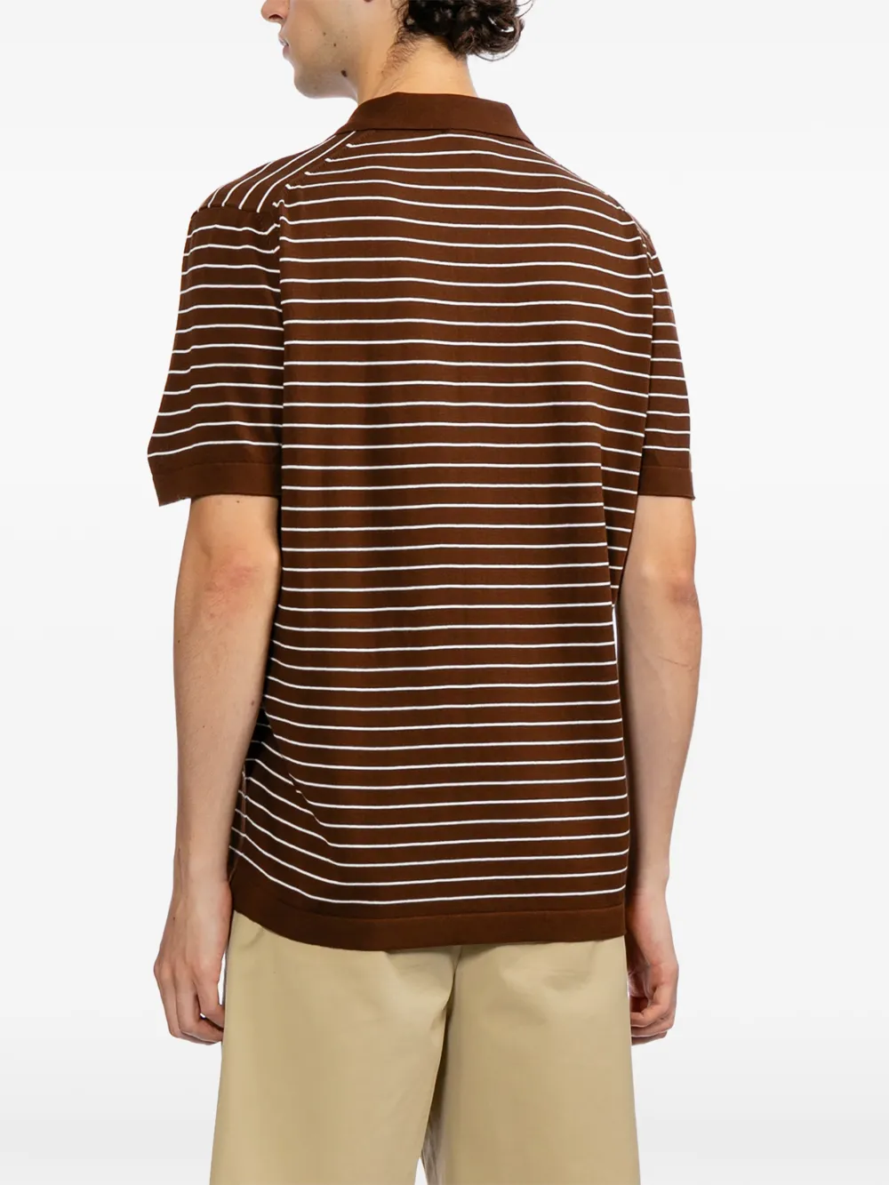 A.P.C. Gestreept poloshirt Bruin