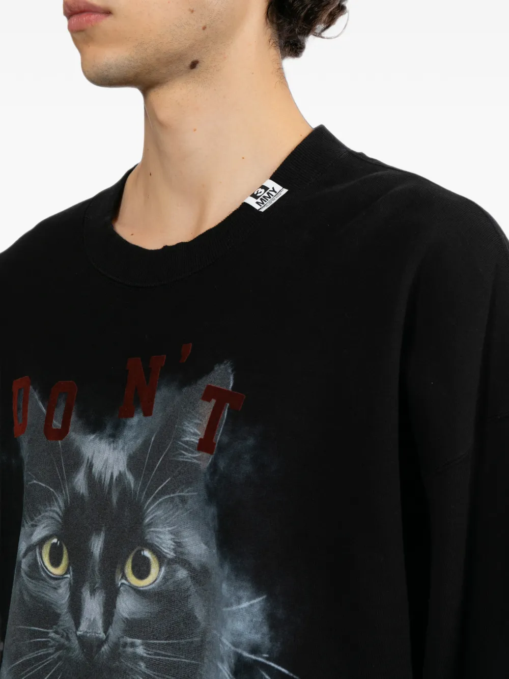 Maison MIHARA YASUHIRO Sweater met kattenprint Zwart